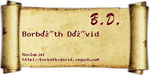 Borbáth Dávid névjegykártya
