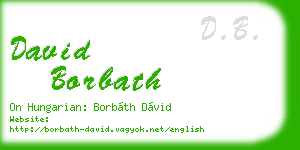 david borbath business card